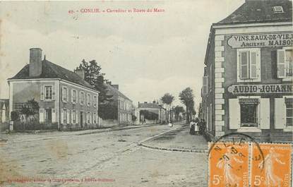 CPA FRANCE 72 "Conlie, carrefour et route du Mans"