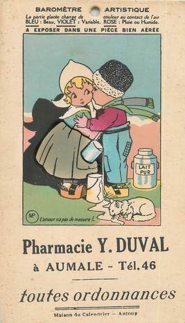 CPA FRANCE 76 "Aumale, pharamcie Y. Duval"  /  CARTE PUBLICITAIRE