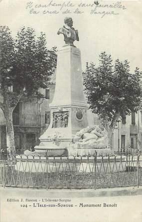 CPA FRANCE 84 "L'Isle sur Sorgue, monument Benoît"