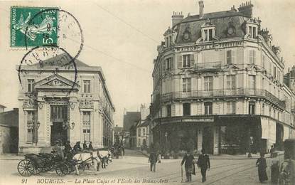 CPA FRANCE 18 "Bourges, la place Cujas et l'Ecole des Beaux Arts"