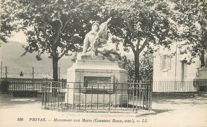 / CPA FRANCE 07 "Privas, monument aux morts"