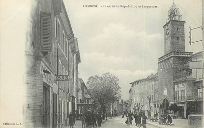 / CPA FRANCE 13 "Lambesc, place de la république et Jacquemart"