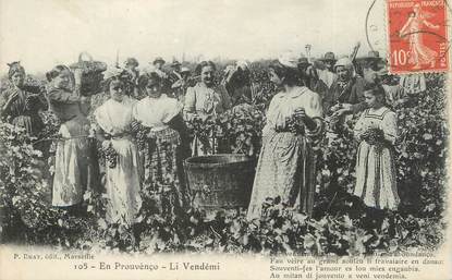 / CPA FRANCE 13 "En provence, les vendanges"