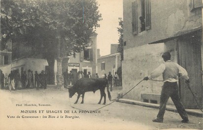 / CPA FRANCE 13 "Graveson, moeurs et usages de la Provence" / TAUREAU