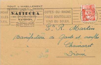 / CPA FRANCE 84 "Avignon" / HABILLEMENT / CARTE PUBLICITAIRE