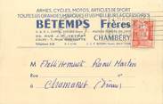 73 Savoie / CPA FRANCE 73 "Chambéry, Bétemps Frères" / ARMES / CYCLES / MOTOS / CARTE PUBLICITAIRE