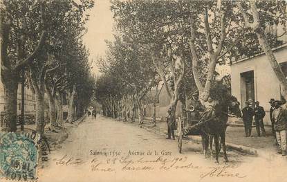 CPA FRANCE 13 "Salon, avenue de la gare" / ATTELAGE / CHEVAL