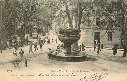 CPA FRANCE 13 "Salon, place de la grande fontaine"