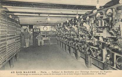 CPA FRANCE 75006 "Paris, tableau de distribution pour l'Eclairage électrique des Magasins" / AU BON MARCHE 