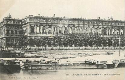  CPA FRANCE  75 "Paris" /  Série La Commune  1871 "le conseil d'etat incendié"