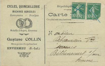 CPA FRANCE 76 "Envermeu" / QUINCAILLERIE / CARTE PUBLICITAIRE