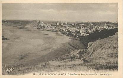 CPA FRANCE 14 "Arromanches les Bains, vue d'ensemble et les falaises"