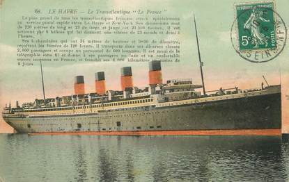CPA FRANCE 76 "Le Havre, le transatlantique La France"