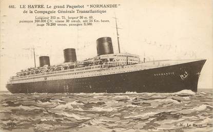 CPA FRANCE 76 "Le Havre, le grand Paquebot Normandie"