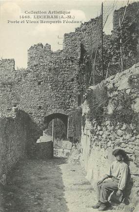 CPA FRANCE 06 "Lucéram, porte et vieux remparts Féodaux"