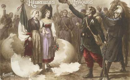 CPA FRANCE 67 "Heureuses Pâques" /  FOLKLORE 