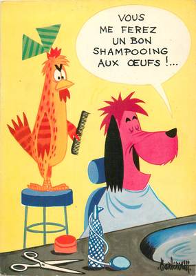 CPSM ILLUSTRATEUR BARBEROUSSE "..Vous me ferez un bon shampoing aux oeufs"