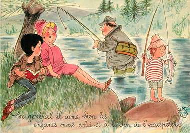 CPSM ILLUSTRATEUR BELLUS Jean "...En général il aime bien les enfants..."