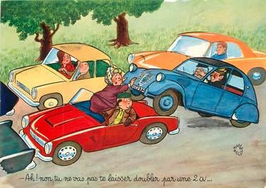 CPSM ILLUSTRATEUR BELLUS Jean "..Tu ne vas pas te laisser doubler par une 2CV"