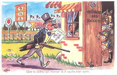 CPSM ILLUSTRATEUR BOZZ " Que le jockey qui montait le 6 veuille bien sortir"