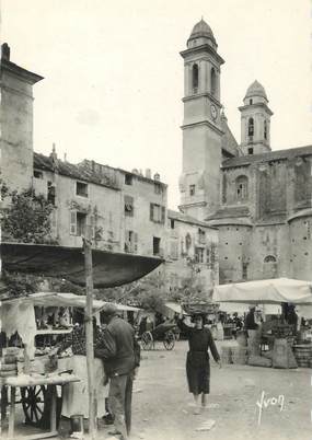 / CPSM FRANCE 20 "Corse, Bastia, le marché et l'église Saint Jean"