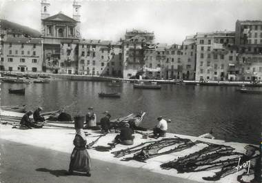 / CPSM FRANCE 20 "Corse, Bastia, vieux port et église Saint Jean"