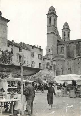 / CPSM FRANCE 20 "Corse, Bastia, le marché et l'église Saint Jean "