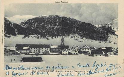 / CPA FRANCE 05 "Montgenèvre, frontière d'Italie, vue générale"