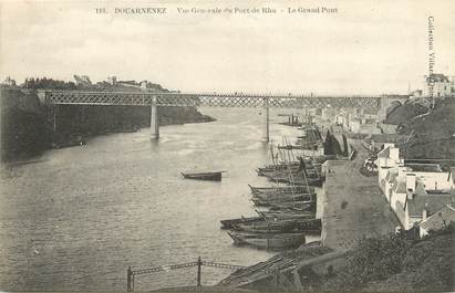 / CPA FRANCE 29 "Douarnenez, vue générale du port de Rhu, le grand pont"