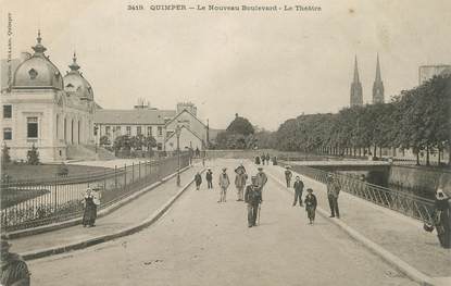 / CPA FRANCE 29 "Quimper, le nouveau boulevard, le théâtre"