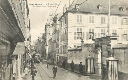 / CPA FRANCE 29 "Brest, la rue de Siam, le préfecture Maritime"