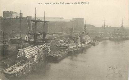 / CPA FRANCE 29 "Brest, le château vu de la pointe"