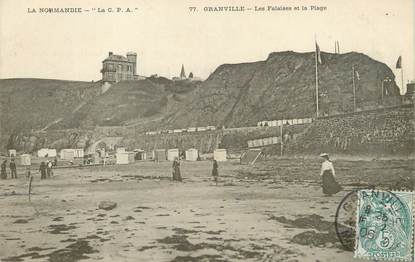 / CPA FRANCE 28 "Granville, les falaises et la plage"