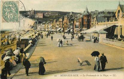 CPA FRANCE 80 "Mers sur Mer, la promenade de la plage