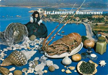 / CPSM FRANCE 20 "Corse, Bonifacio, les langoustes Bonifaciennes"