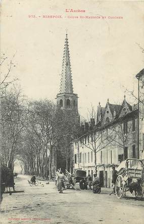 / CPA FRANCE 09 "Mirepoix, cours Saint Maurice et clocher"