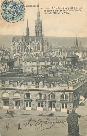 / CPA FRANCE 54 "Nancy, vue à vol d'oiseau de Saint Epvre et de la ville vieille"