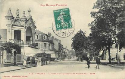 / CPA FRANCE 65 "Tarbes, taverne de Strasbourg et av de la gare"