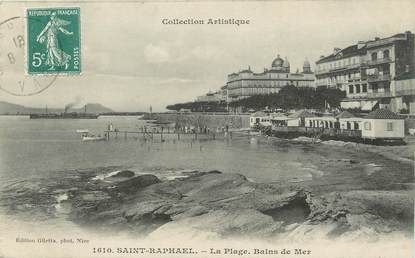 / CPA FRANCE 83 "Saint Raphaël, la plage, bains de mer "