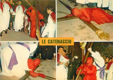 / CPSM FRANCE 20 "Corse,  Sartène, procession de Catenacciu "