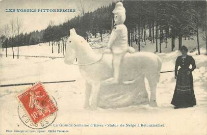 / CPA FRANCE 88 "Retournemer, statue de neige"