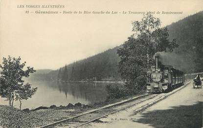 / CPA FRANCE 88 "Gerardmer, route de la rive gauche du lac" / TRAMWAY