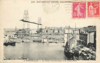 / CPA FRANCE 13 "Marseille, le pont transbordeur et le vieux port"