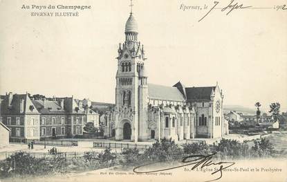 / CPA FRANCE 51 "Epernay, l'église Saint Pierre Saint Paul et le Presbytère"