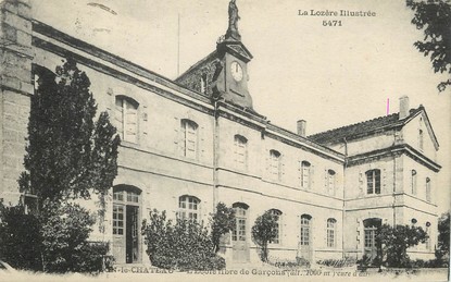 / CPA FRANCE 48 "Le Chambon le Château, l'école libre de garçons" / LA LOZERE ILLUSTREE