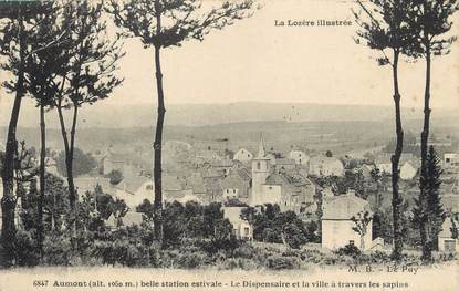 / CPA FRANCE 48 "Aumont, le dispensaire et la ville" /  LA LOZERE ILLUSTREE