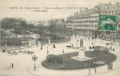 / CPA FRANCE 21"Dijon, place Darcy, statue de Rude, hôtel de la Cloche"