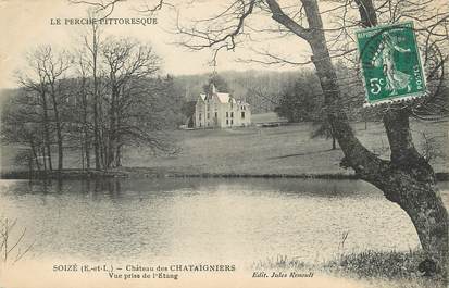 / CPA FRANCE 28 "Soizé, château des Châtaigniers, vue prise de l'étang"