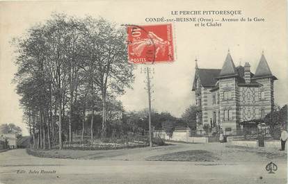 / CPA FRANCE 61 "Condé sur Huisne, av de la gare et le chalet"