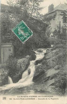 / CPA FRANCE 87 "Saint Sulpice Laurière, cascade de la Papeterie"